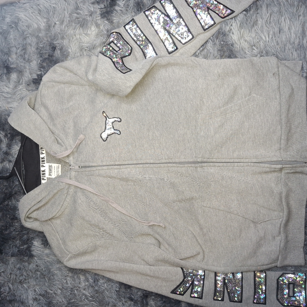 PINK Victoria's Secret 2017 Bling Gray  Jacket
